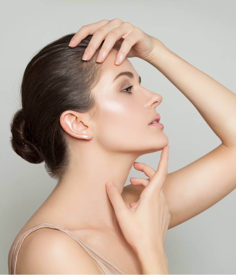 woman post polynucleotides treatment with smooth skin